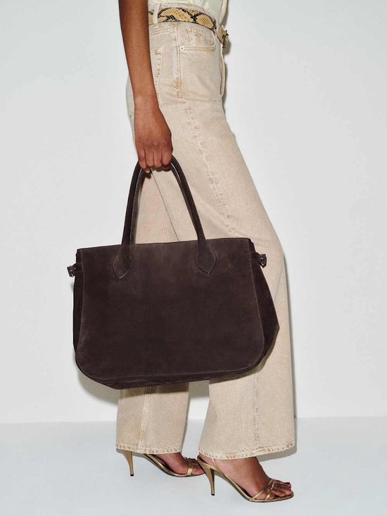 Reformation Handbags - Reformation Oversized Patrizia Bag in Chocolate Brown Boss Suede Purse $598